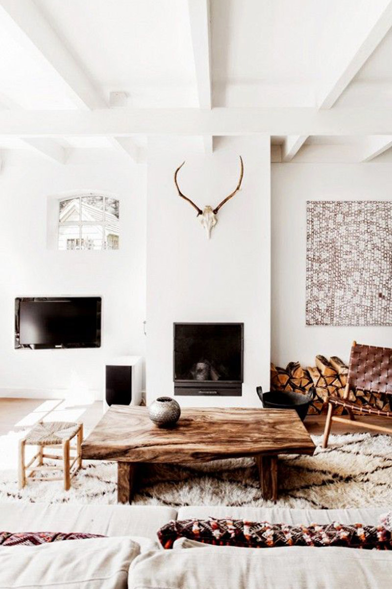 rustic chic decor living via wood scandinavian interior natural salon interiors warm boho si