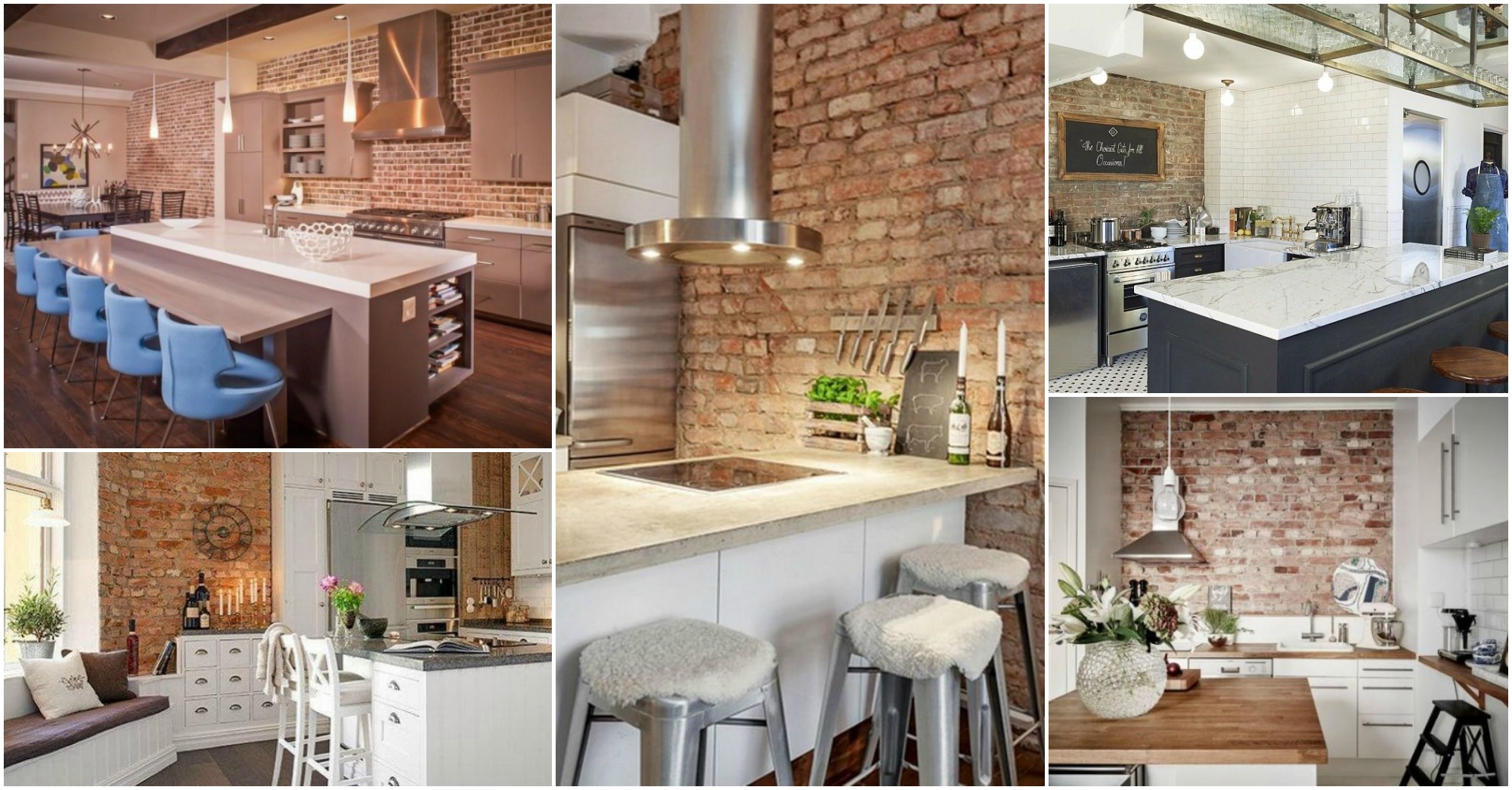 20+ Modern Exposed Brick Wall Kitchen Interior Designs