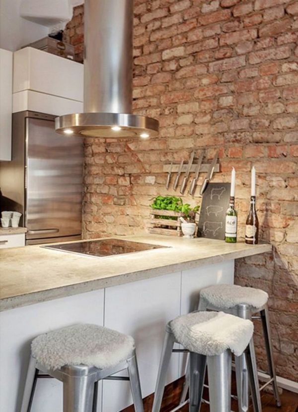 20+ Modern Exposed Brick Wall Kitchen Interior Designs