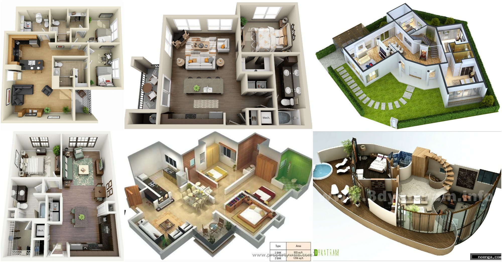 Modern Home 3D Floor Plans