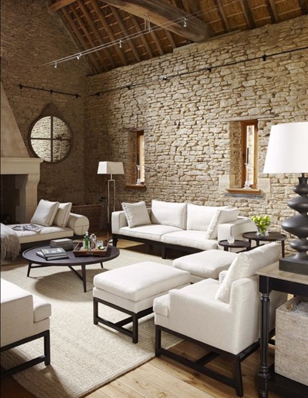 17 Amazing Living Room Interiors With Stone Walls