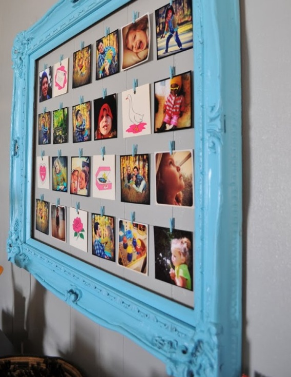 framed-diy-family-photos-wall-decor