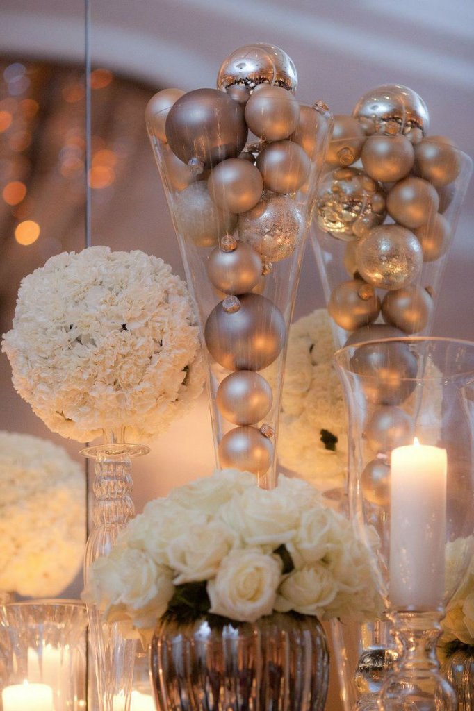 silver-ornament-winter-wedding-decoration