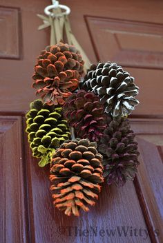 colored-pinecone-door-decor