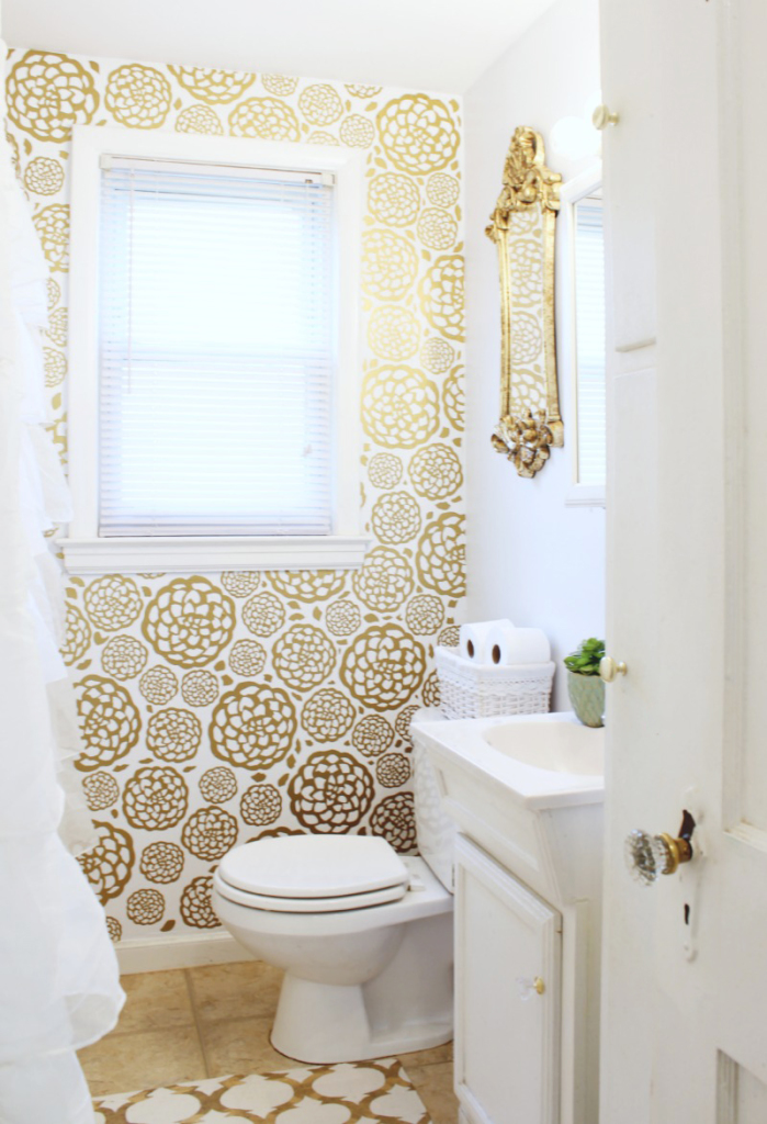 golden-classy-bathroom-wall-murral