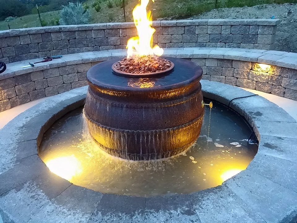 Gas Fire Pits With Water Features.