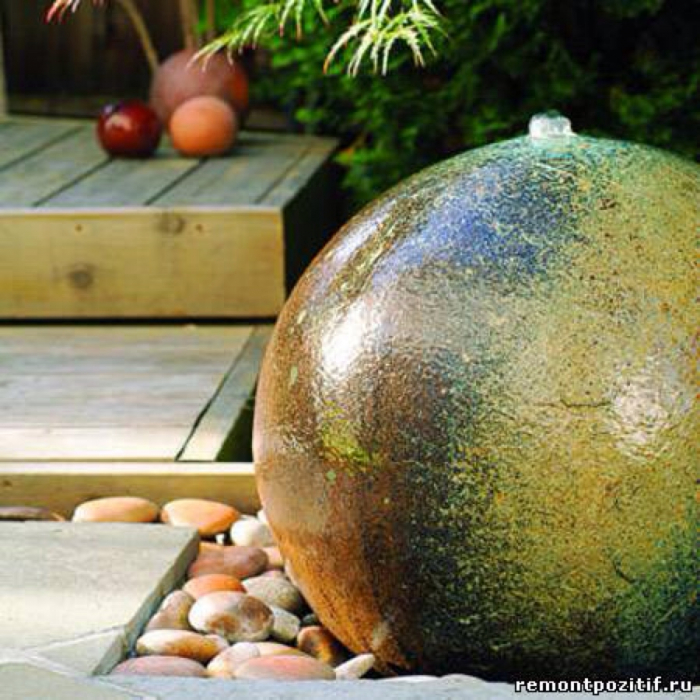 garden sphere water fountains features feature steal feelitcool backyard inspiring sunset via